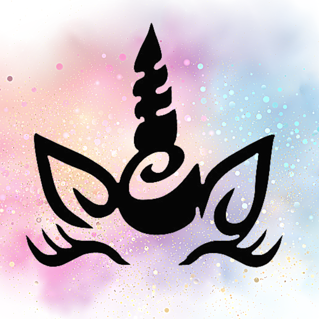 pochoir tatouage à paillettes - Licorne légendaire