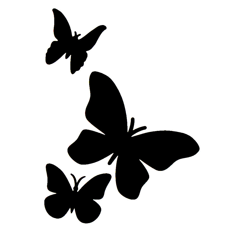Pochoir tatouage - trois papillons - Butterfly trio