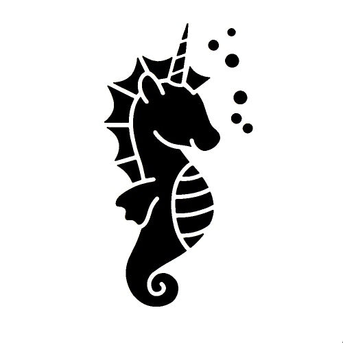 Pochoir tatouage Hippocorne - Unicorn sea horse