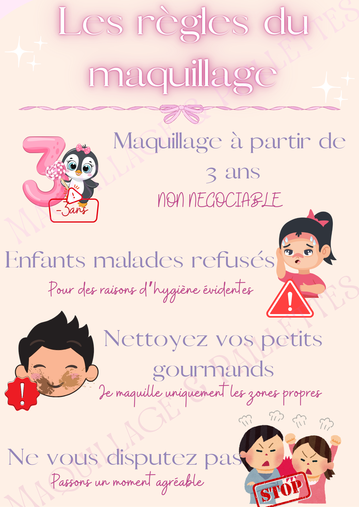 Menu : Les règles du maquillage enfant